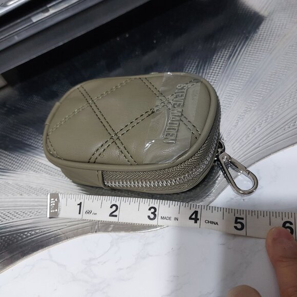 Steve Madden Handbag Keychain Mini Clip On Bag Pouch Quilted Faux Leather Look - Picture 5 of 5